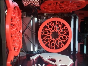 cpu fan cover grill flame flamewheel 3d print model - Mito3D