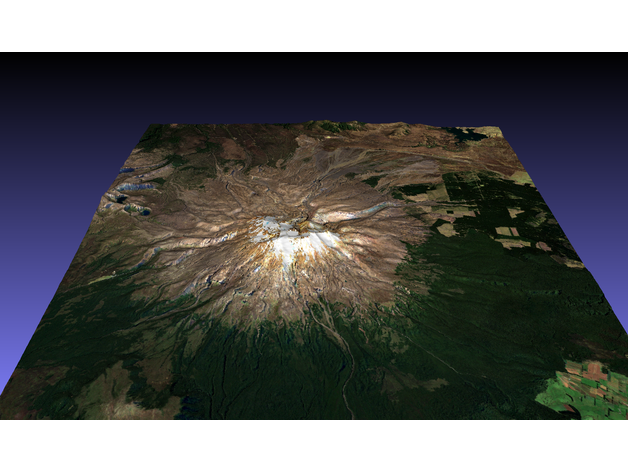 mt Ruapehu Farbe Neuseeland 3d Karte Berg Topographie Satellit Färbung topografisch 3D print model - Mito3D