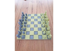 size modular chess board pieces set 3d print model - Mito3D