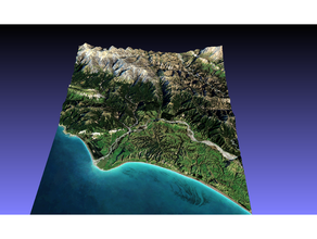 bouche clarté rivière waiau chambre zélande Couleur 3d carte Satellite coloration topographique topographie 3d print model - Mito3D