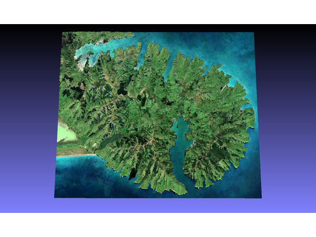 Banken Halbinsel Neuseeland Farbe 3d Karte Satellit Färbung topografisch Topographie 3D print model - Mito3D