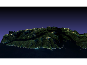 secretario isla ka waewae t 3d color mapa Fiordland zelanda satélite colorante topográfico topografía 3d print model - Mito3D