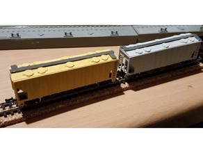 n-scale 3-bay 70 ton ps-2 covered hopper 3d print model - Mito3D