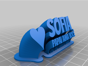 Etikett Sofia angepasst 3d print model - Mito3D