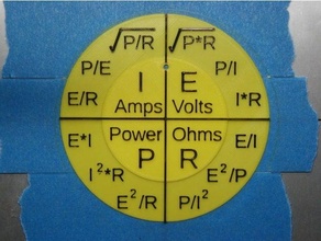 ohmios ley medalion amperios electrónico ayudante ecuación ecuaciones ivr openscad resistencia scad voltios 3d print model - Mito3D