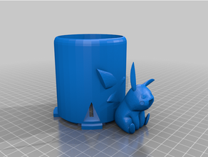 pikachu toothbrush cup 3d print model - Mito3D