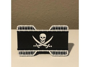 slim wallet jack rackham flag minimalist pirate 3d print model - Mito3D