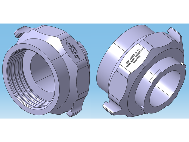 jsp fuerza 8 40mm OTAN rd40x1 7 adaptador bayoneta en148 1 rd40 respirador estancar 4155 3D print model - Mito3D