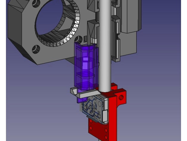 prusa i3 adjustable spring loaded z-axis opto endstop trigger mount 3D print model - Mito3D