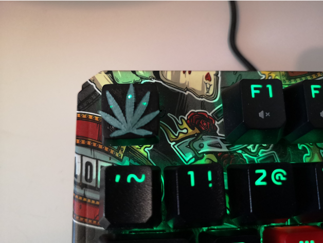 marihuana keycap cherry mx keyboard 3D print model - Mito3D
