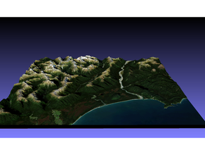 Jackson Bucht okahu Neuseeland 3d Farbe Karte Satellit Färbung topografisch Topographie 3d print model - Mito3D