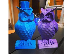 owl couple anniversary gift giftideas hoot hooters lee evans partnership owls partner shooting tophat web shooters 3d print model - Mito3D