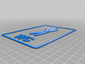 wc işaret 3d print model - Mito3D