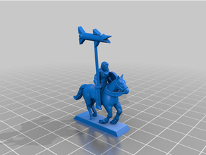 late antiquity - barbarian cavalry standard bearers 20mm 25mm historical bearer tabletop gaming wargaming 3d print model - Mito3D
