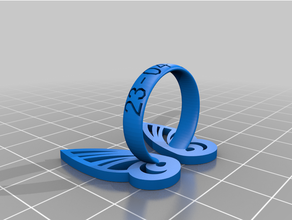 customized butterfly wing ring 3d print model - Mito3D