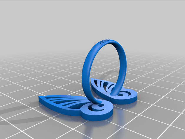 camelieustomized butterfly wing ring customized 3D print model - Mito3D