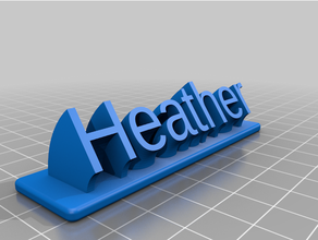 heather nameplate customized 3d print model - Mito3D