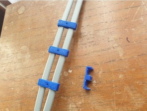 25mm Zwilling Erde doppelt Kabel Clips 3d print model - Mito3D