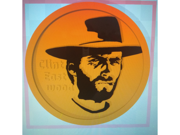 Medaillon Clint Eastwood 3D print model - Mito3D