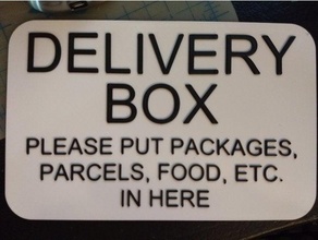 delivery box sign 3d print model - Mito3D