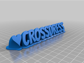 personnalisé balayage 2 crossdress heartname assiette texte 3d print model - Mito3D