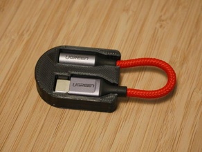 USB 35mm Jack soporte androide aux dongle llavero ugreen usbc 3d print model - Mito3D