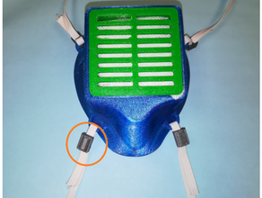 Gesicht Maske Schnalle Adapter Befestigung elastisch Bands Band Kabel Verschluss Gurt 3d print model - Mito3D