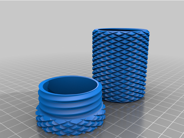 long knurled container pill screw cap 3D print model - Mito3D