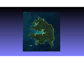 kawau island zealand colour 3d map topography satellite colouring topographic 3d print model - Mito3D
