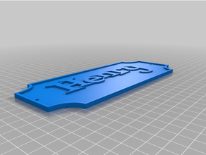 henry nameplate 200x80x4mmounting holes 3d print model - Mito3D