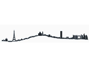 paris skyline 3dino eiffel tower ligne dhorizon tour ville 3d print model - Mito3D