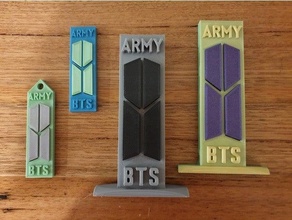 bts army colour keyring ornament bangtan sonyeondan logo christmas gift pop keychain korea kpop stand stocking 3d print model - Mito3D