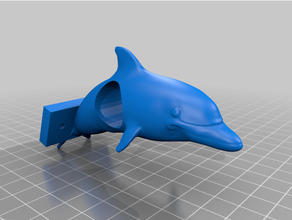 dolphin towel rail support holder 3d print model - Mito3D