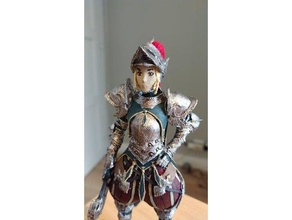 Chevalier armure personnages femelle médiéval 3d print model - Mito3D