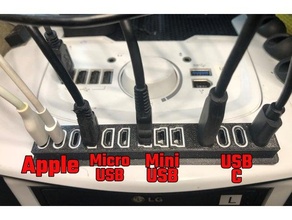 USB Verbinder Halter Unterstützung Block Apfel Blitz Mikro Mini organisieren Kabel Mindest 3d print model - Mito3D
