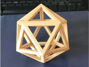 icosaedro cavo geometrico geometria forma 3d print model - Mito3D