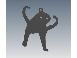 wütend fu Katze Anhänger meme 3d print model - Mito3D