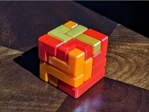 Diversão totalmente 3d imprimível 4x4 enigma cubo colorida impresso jogos brinquedo 3d print model - Mito3D