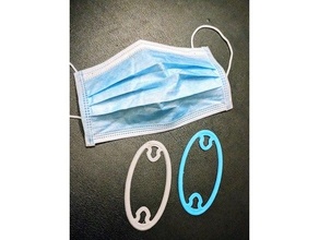 ear saver - oval design covidmask earsaver mask clip strap holder maskstrapholder 3d print model - Mito3D