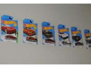 hot wheels wall mount display small command strips 3d print model - Mito3D