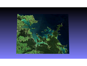 Bucht Inseln ipipiri Neuseeland Farbe 3d Karte Satellit Färbung topografisch Topographie 3d print model - Mito3D