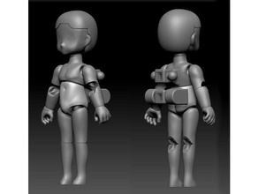 dta ++ masculino corpo Engenharia resinas requeridos anime bjd exército mecânico mini 3d print model - Mito3D