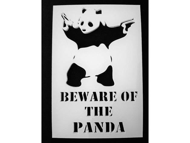 panda banksy beware panda
