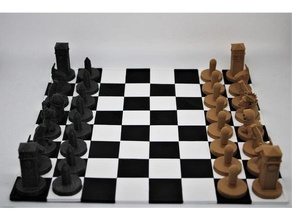 vierzehn Schach einstellen Pfand Stücke 3d print model - Mito3D