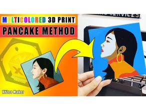 multicolor 3d impresión tortita método 2colors 2 colores 4 color doble mmu mmu2 mmu2s mosaico paleta 3d print model - Mito3D