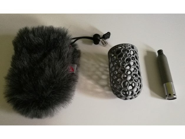 Voronoi stil mikrofon ön cam iskelet pop filtre Rycote 3D print model - Mito3D