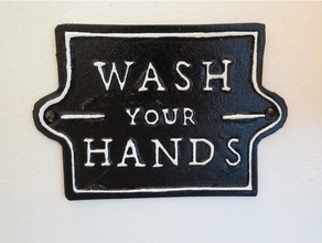 wash hands bathroom sign magnolia market 3d print model - Mito3D