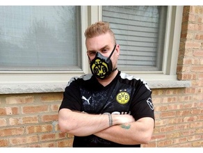 exemple respirateur filtre couverture gaine Borussia Dortmund covid masque respi 3d print model - Mito3D