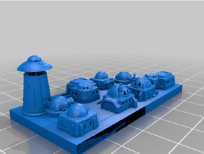 greeble city star wars - tattoine houses greeblecity 3d print model - Mito3D
