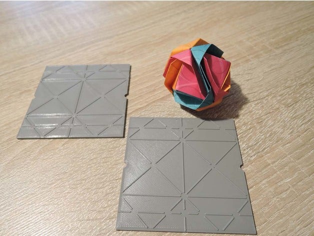 origami prensa japonés brocado unidad modular openscad 3D print model - Mito3D
